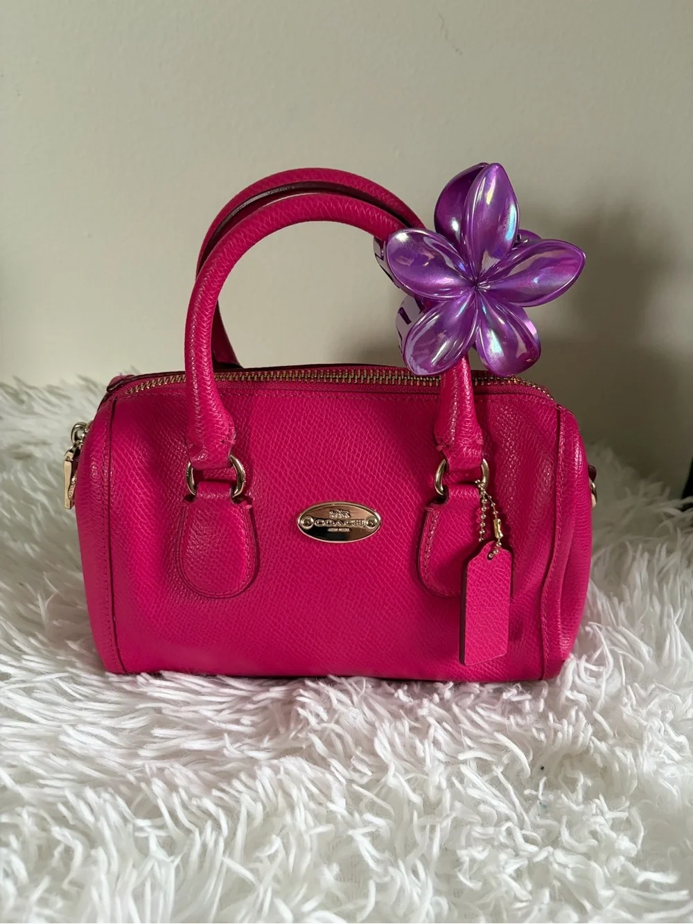 Coach Mini Baby Bennett Crossbody Handbag in Pink Ruby